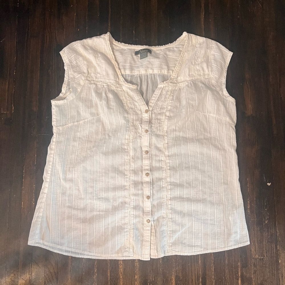 White | Natural Reflections | 100% Cotton Tank | Size: 1X